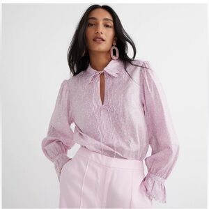 J. Crew Pink Blouse with Bow Detail